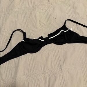 SOLID & STRIPED Black and White Swim Bra